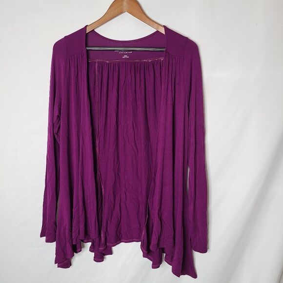 Soft Surroundings Soft Lightweight Drapey Topper Cardigan Purple Size Large‎ - Picture 1 of 5